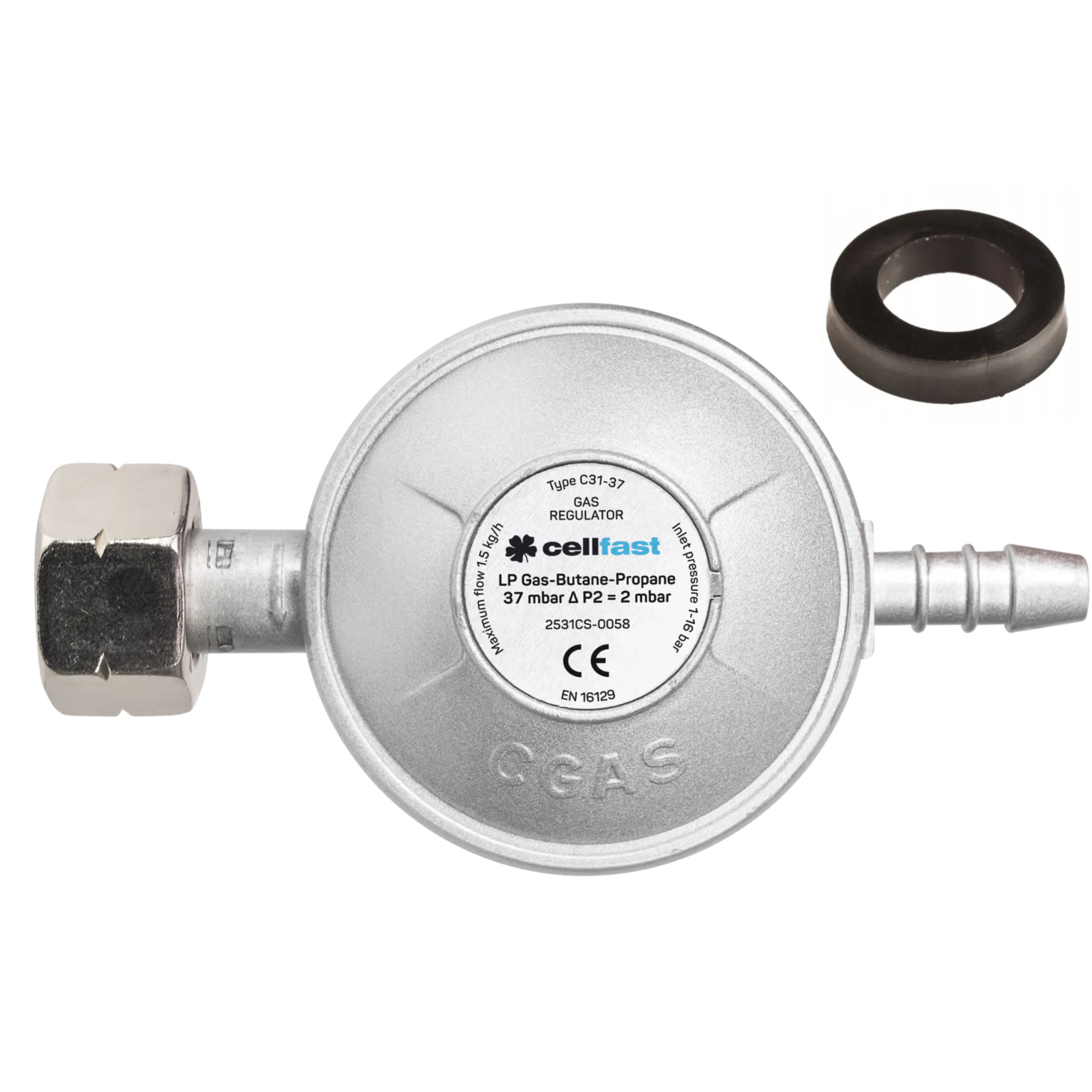 Cellfast 52-500 Reduktor gazowy PREMIUM 37 mbar do kuchenek i piecyków + uszczelka 11 kg