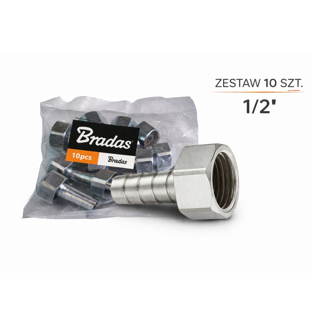 Złączka gazowa 1/2" na wąż 9 mm do kuchenek gazowych – zestaw 10 szt. LPG | Media Gaz