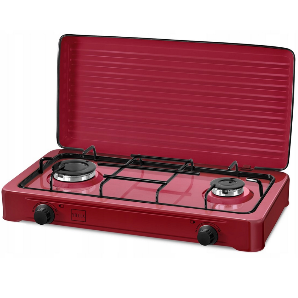 Kuchenka Gazowa Dwupalnikowa Stella STKGR-02 Czerwona 2,3 kW LPG – Turystyczna / Camping