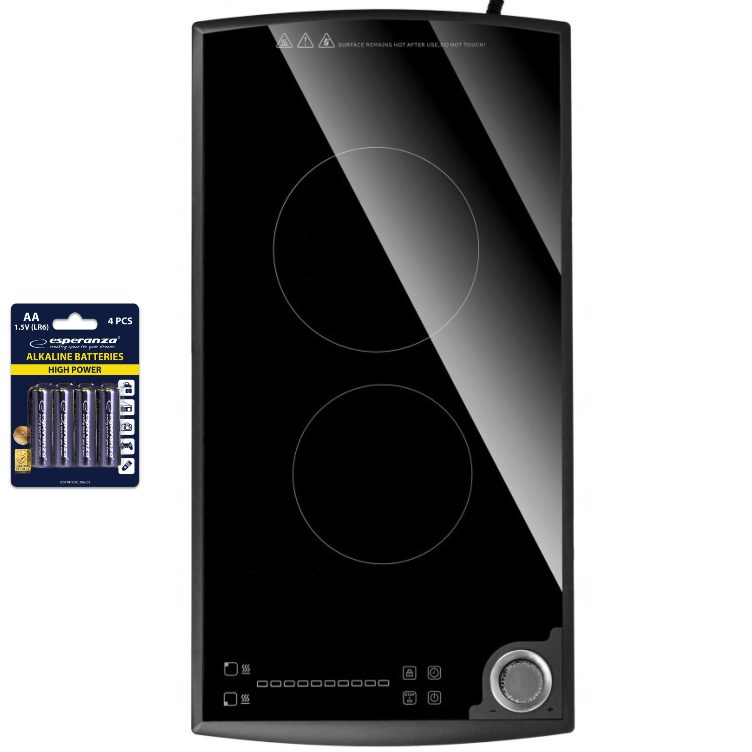 Kuchenka indukcyjna dwupalnikowa MPM MKE-24 3100W + baterie gratis | Media Gaz